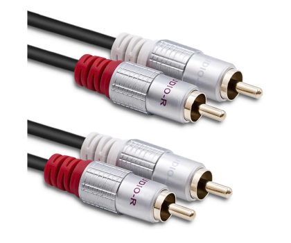 Kabel i złączka Qoltec Kabel 2x RCA męski / 2x RCA męski | 0.5m | Czarny